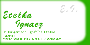 etelka ignacz business card